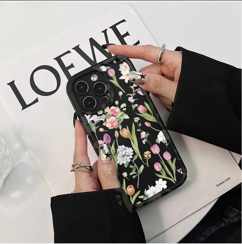 Elegant Floral Design Soft TPU Phone Case