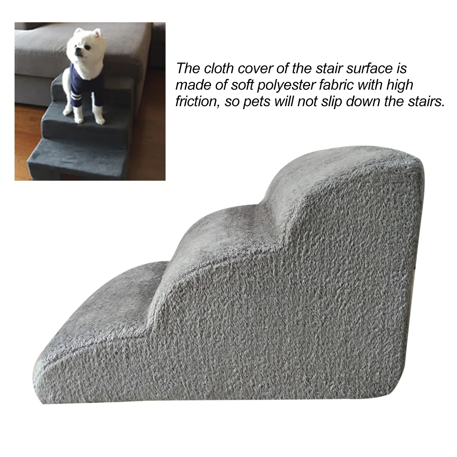 Dog Stairs Non-Slip Pet Ramp Stairs Dog Ramp Bed Pet Steps 3 Tiers Training Removable and Washable pet ramp stairs