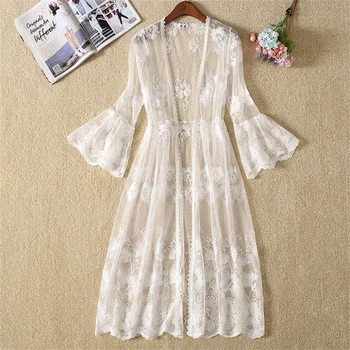 White Long-Sleeve Thin Coat Woman Jacket 1