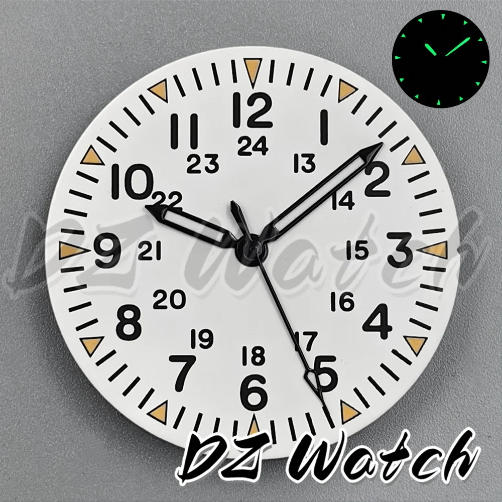 Enhanced Luminous Watch Dial - 29mm Black, White, and Blue