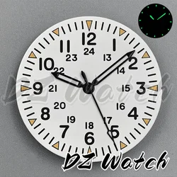 Enhanced Luminous Watch Dial - 29mm Black, White, and Blue - NH34 NH35 NH36 (Dial Hand)