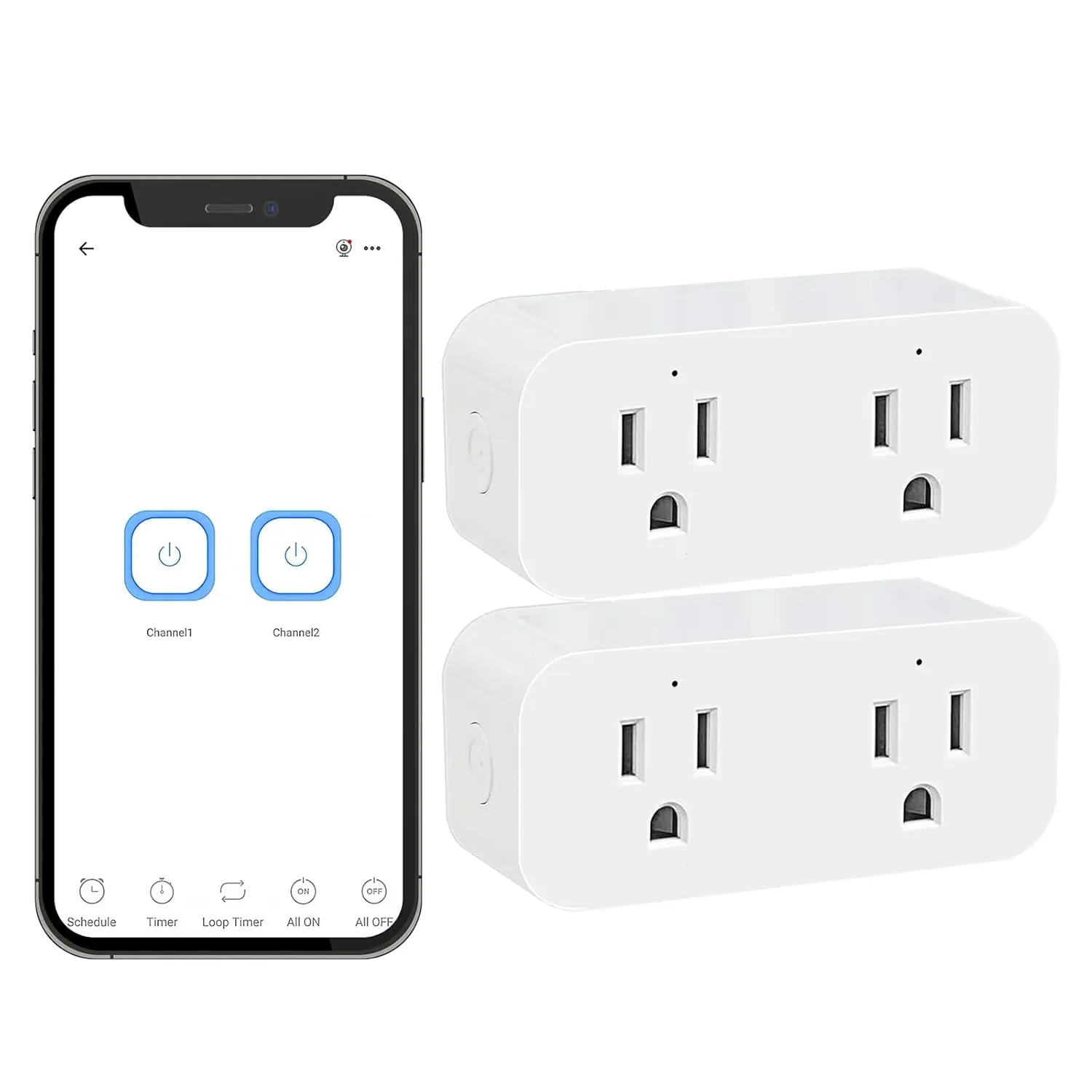Ewelink 16A WiFi Çift Akıllı Priz Çıkışı 2'si 1 Arada Kompakt Tasarım Alexa Google Home SmartThings ile Uyumlu