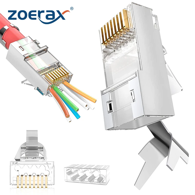50 Connettori RJ45 CAT6 Passanti Placcati Oro - Compatibili Con Cavi Rete CAT5/CAT5E/CAT6 - Foto 8