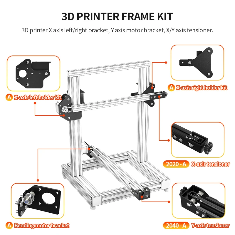 Suporte de Montagem do Motor do Eixo y x Peças da Impressora 3d Placa de Montagem do Motor Frontal e Traseira Tensor para Cr10 Ender3 Direita Esquerda x Eixo z