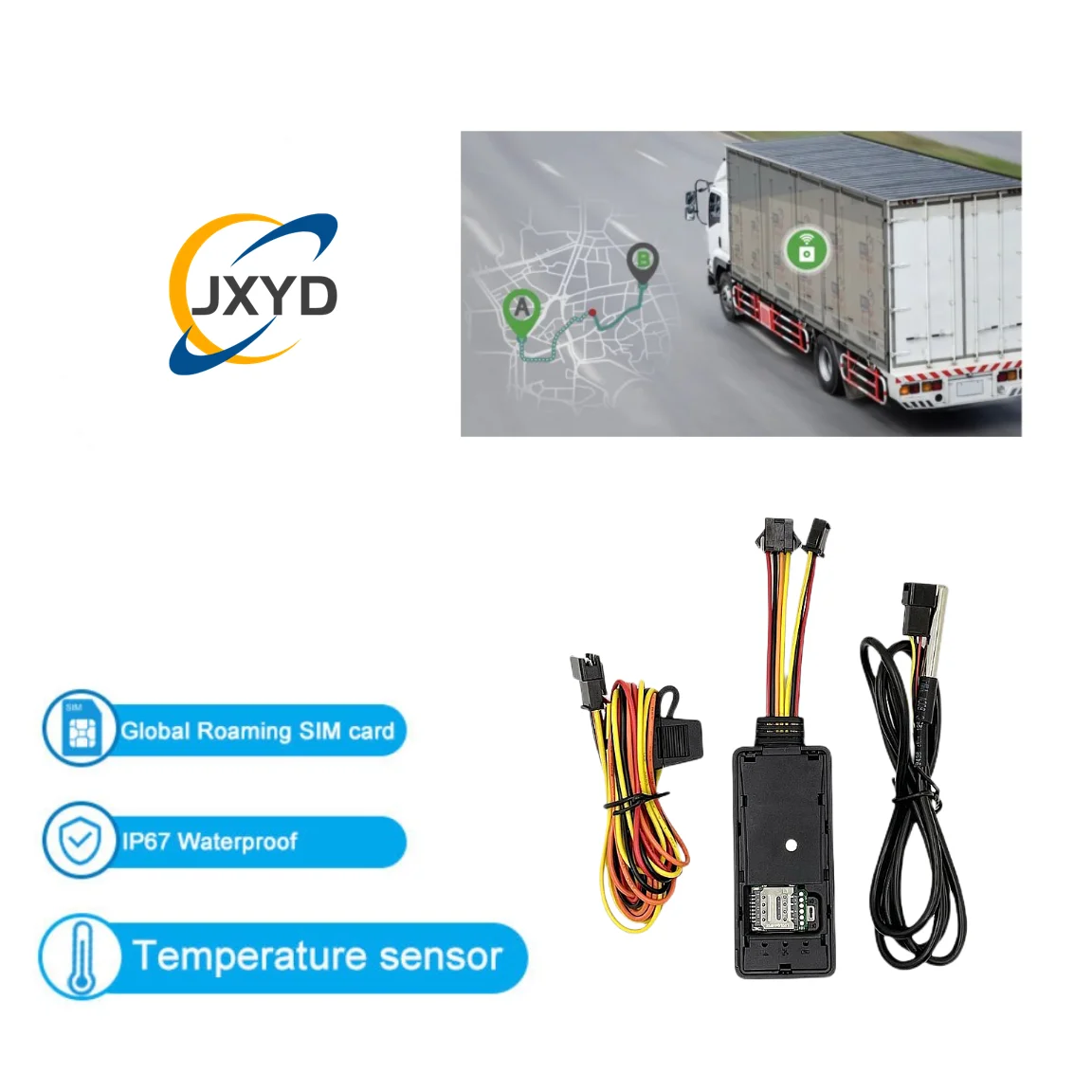 1pcs JX19 Real Time 4G GPS Tracker Temertature Sensor With Tracking System For Temperature Monitoring