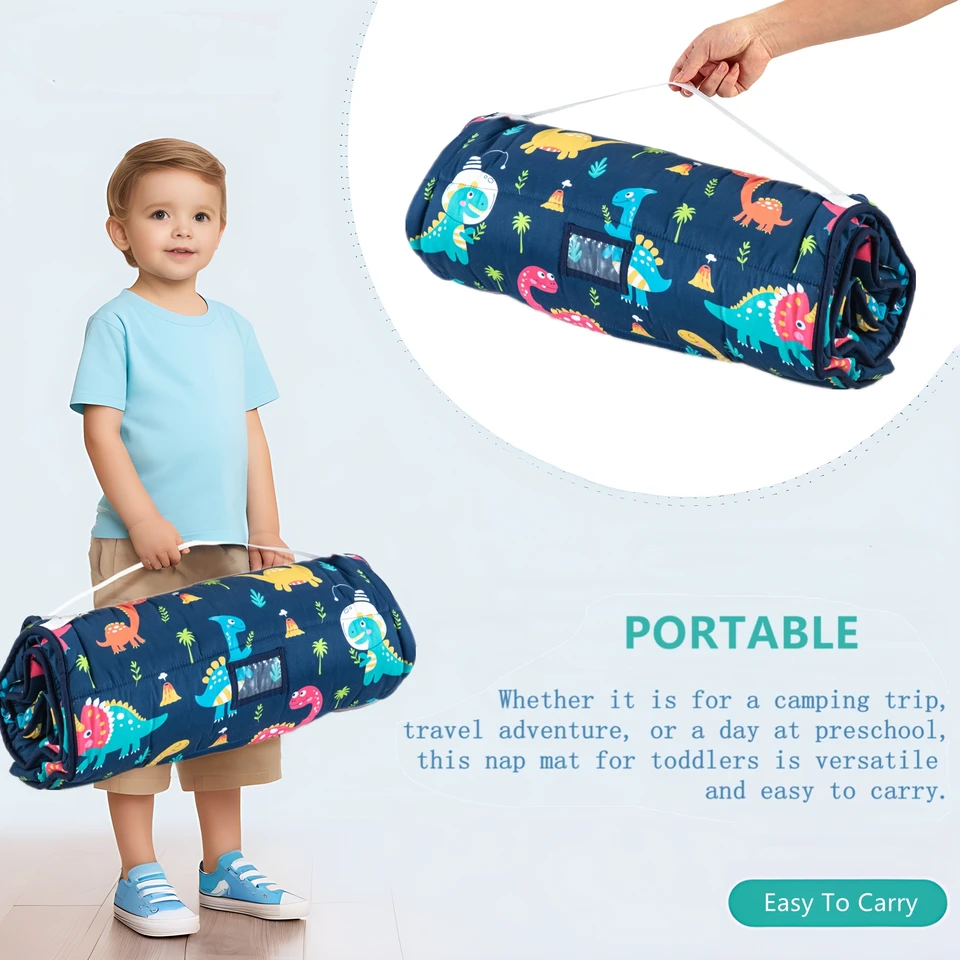 Sacco A Pelo Bambini 20x46 Pollici Pieghevole - Con Cuscino E Cinghie, Tessuto Morbido - Foto 9