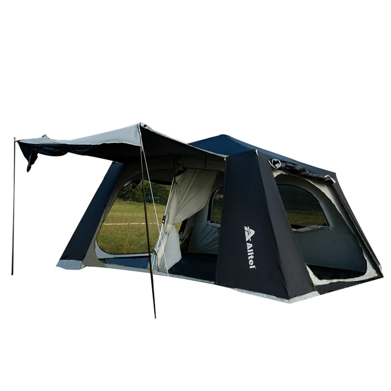 681012PersonAutomaticOutdoorFamilyTentBlackGlueRainproofUV