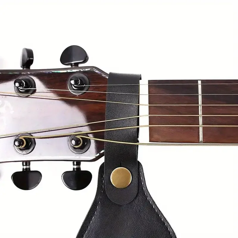 Description Picture 6 of itemGuitar Strap Button Headstock Adapter - 1 pc. Vintage Leather with Latch for Ukuleles, Bass, Acoustic, and Electric Guitars.