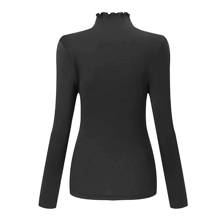 3/1 Stück modisches, vielseitiges High-Neck-Top für Damen im Herbst und Winter mit Pilzrand, bequemes und vielseitiges warmes T-Shirt – Detail 10