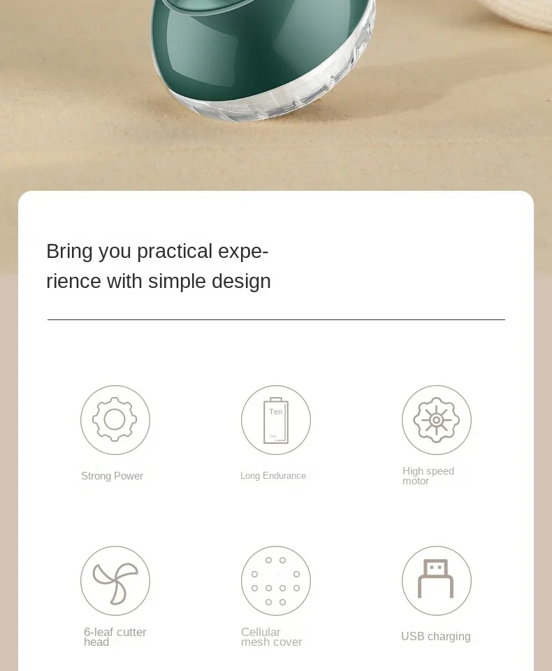 Description Picture 3 of item5V/220V Lint Remover with Extra Large Shaving Head, Cordless Clothes Shaver for Home Use, Rechargeable and Portable