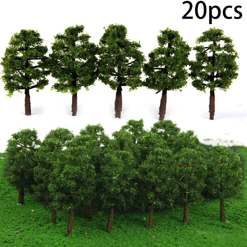 20Pcs 8CM Mini PineTrees  Model Trees Micro Landscape Decor  Architectural Model Train Layout Decoration Accessories Toys