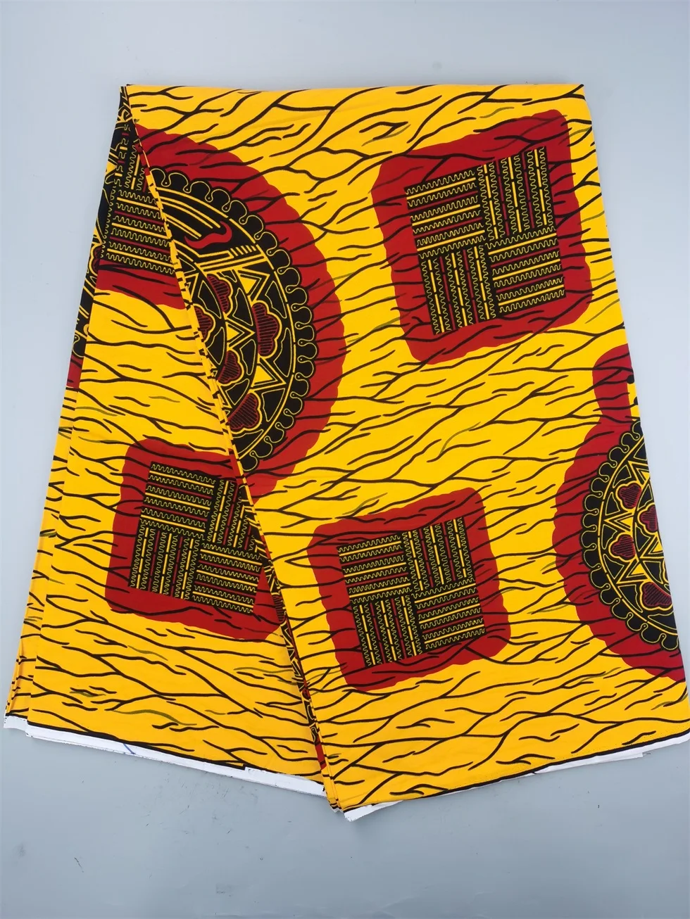 Authentic Wax Print Fabric African Dress Material 100% Cotton, 6 Yards
