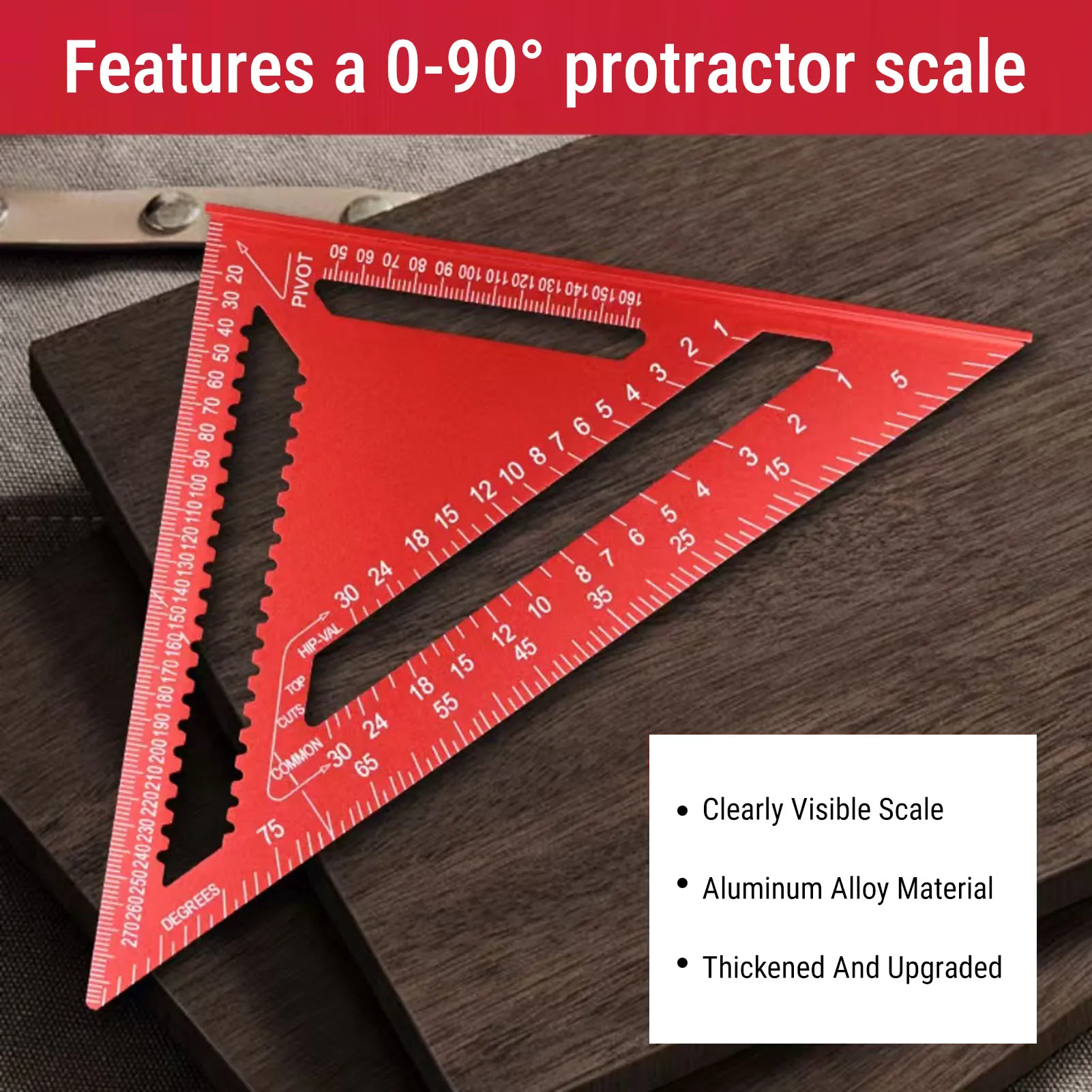 목공용 레이아웃 도구, 목재 작업 및 목공용 금속 삼각 각도기, 레이저 각도기,..