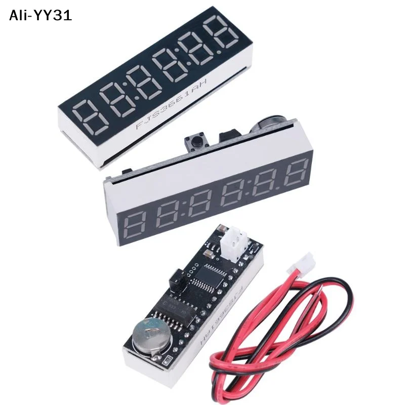 6-Digit LED Digital Clock with Second Display and Power-Off Memory, 12/24-Hour Format, DIY Kit, DC Powered