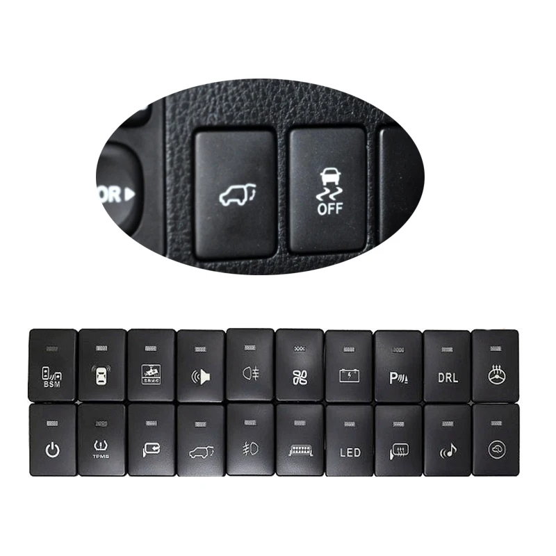 Car-Rear-Diff-Front-Rear-Fog-lamp-Button-Rearview-Mirror-Heating-Switch ...