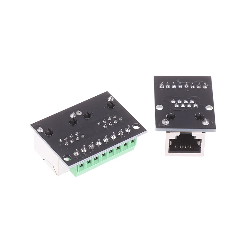 ? ? 1Pc RJ45 단일/이중 암 어댑터 보드 RJ45 네트워크 어댑터는 3.5피치 터미널을 8P 네트워크 어댑터로 변환합니다.