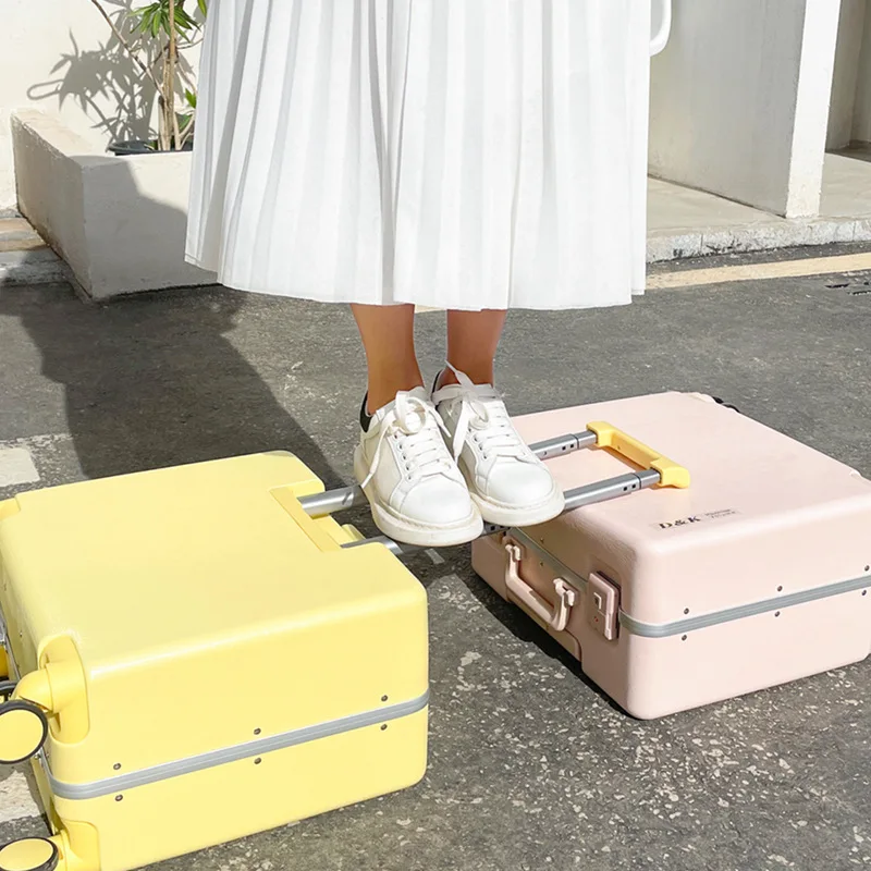 New high-end fashion leisure suitcase Small luggage aluminum frame trolley box Boarding box convenient and beautiful