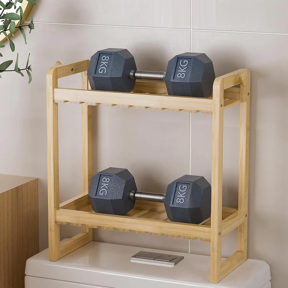 Bamboo Bathroom Organizers and Storage Shelves 2-Tier Over Toilet Bathroom Shelf Bathroom Storage Shelf for Small Bathroom 4