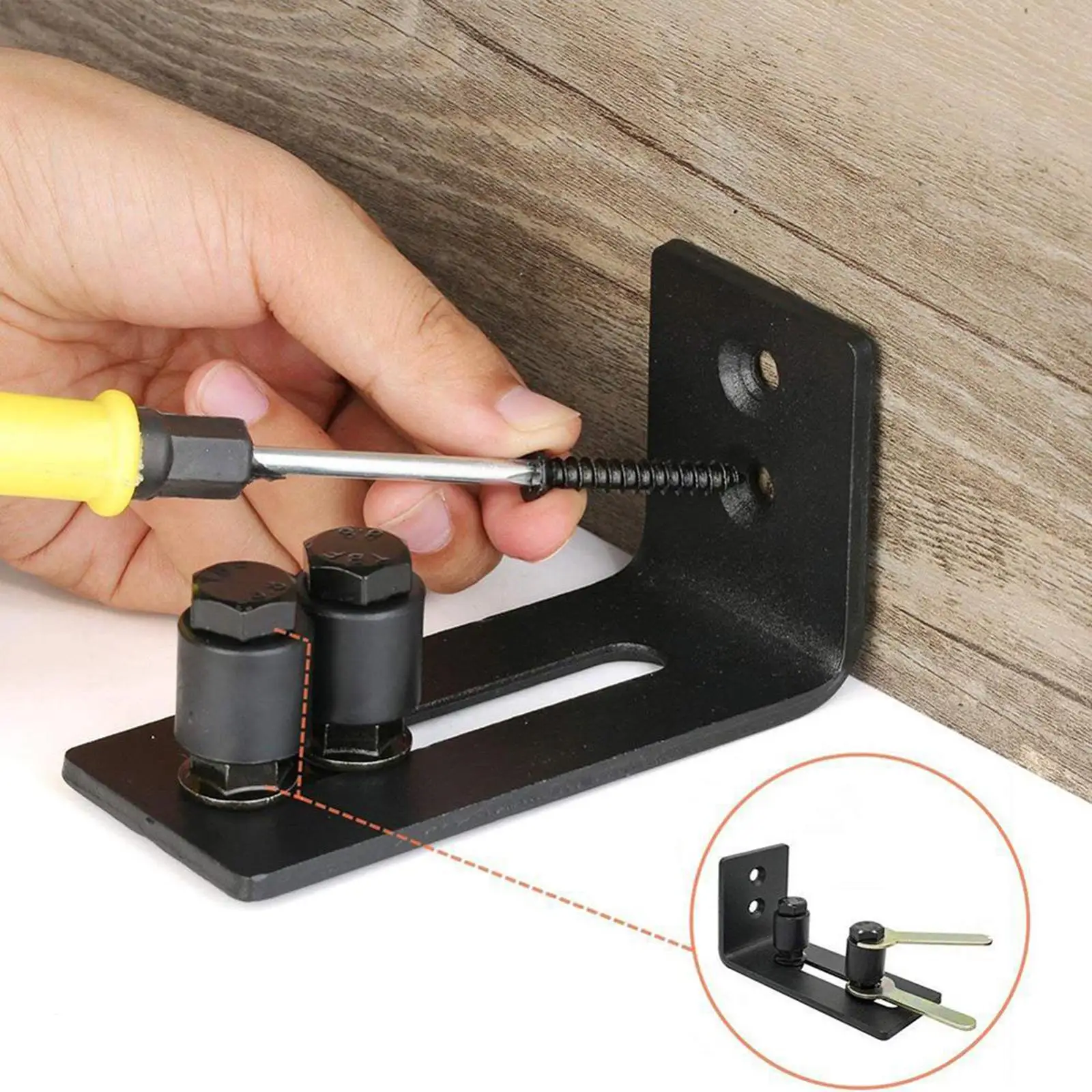 Smoothly Sliding Barn Door Bottom Guide Adjustable Floor Guide Roller