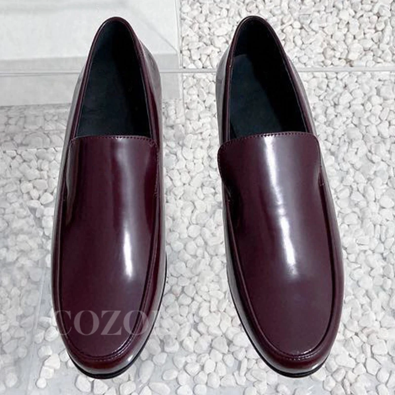 

High-end Women Loafers Autumn New Solid Color Naikan Not Grinding Feet Leather Shoes Comfortable Female Shoes With Wide Toe