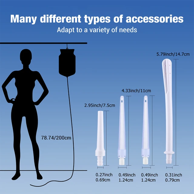2L Enema Bag Kit Reusable Silicone Vaginal Anal Washing with 4 Nozzles Colon Cleansing Water Detoxified Health Care - Image 2