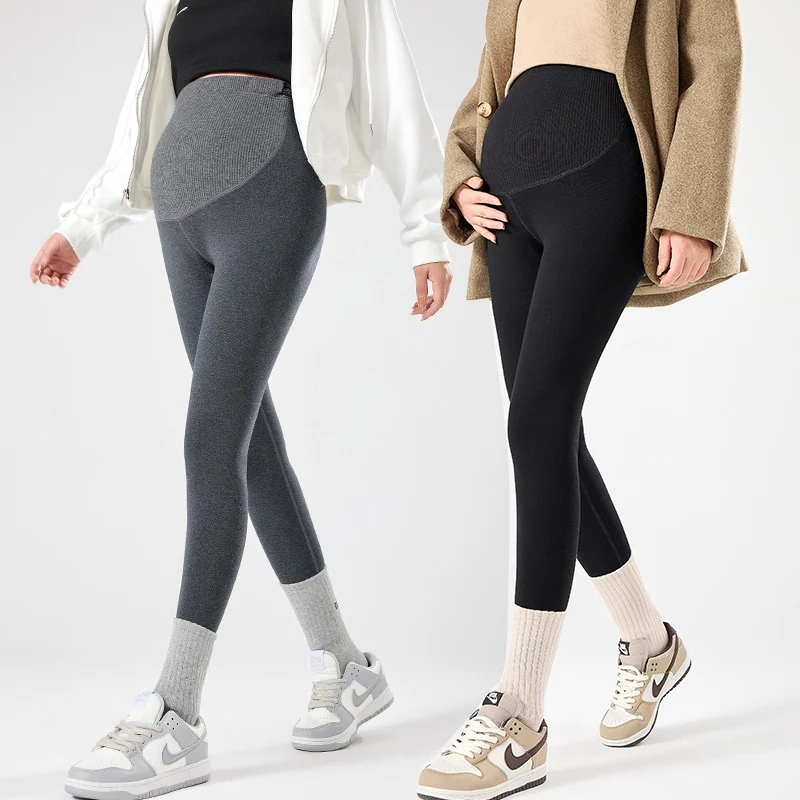 Spring Autumn Cotton Skinny Legging for Maternity Elastic Waist Belly Pencil Pants Pregnant Women Casual Sports Pregnancy Youth