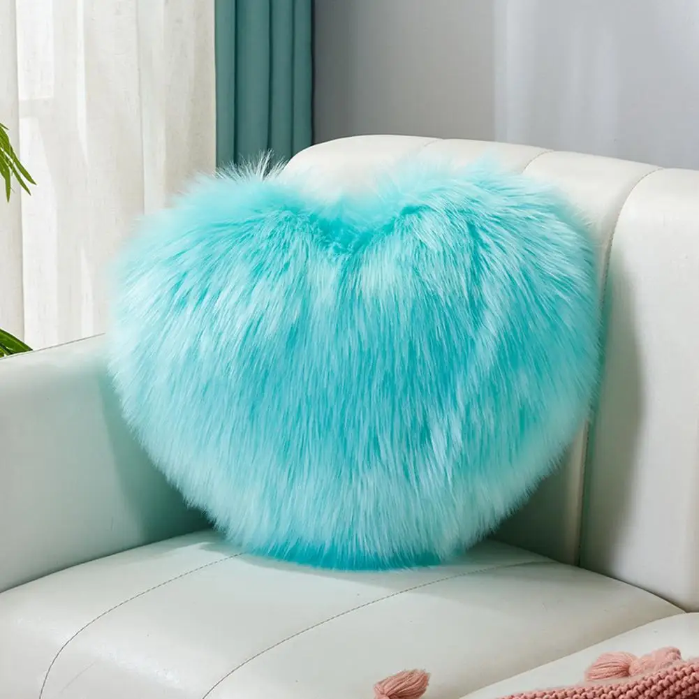 40cm PP Cotton Stuffed Heart Pillow Sofa Decorative Cushion Long Faux Fur Soft Sofa Pillow Cushion Gift Room Decorative Pillow 3
