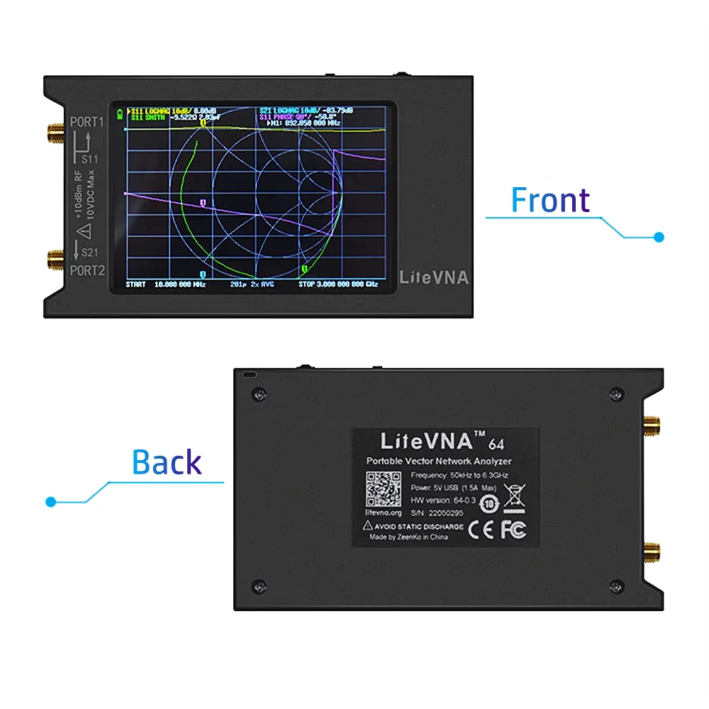 NEW 4 Inch LiteVNA 6GHz Vector Network Analyzer 50KHz~6.3GHz Antenna Analyzer 4&rdquo; TFT LCD Shortwave MF HF VHF 0.3.1 Version VNA