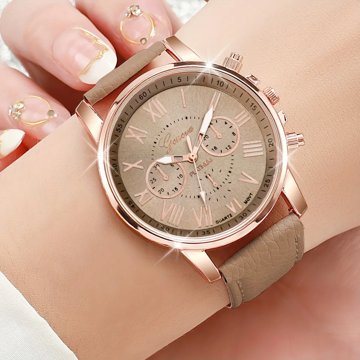 12 piece set of women's fashionable quartz watch - candy colored Roman numerals, casual style, no watch box