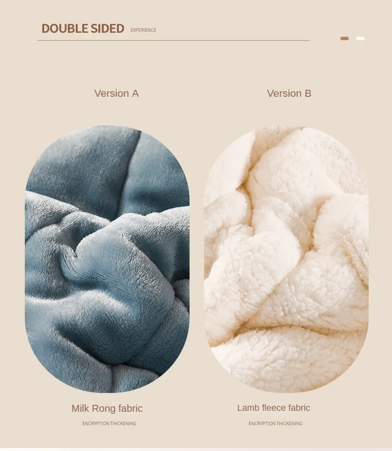 Thick Lamb Wool Blanket – Warm Quilted Winter Bed Cover