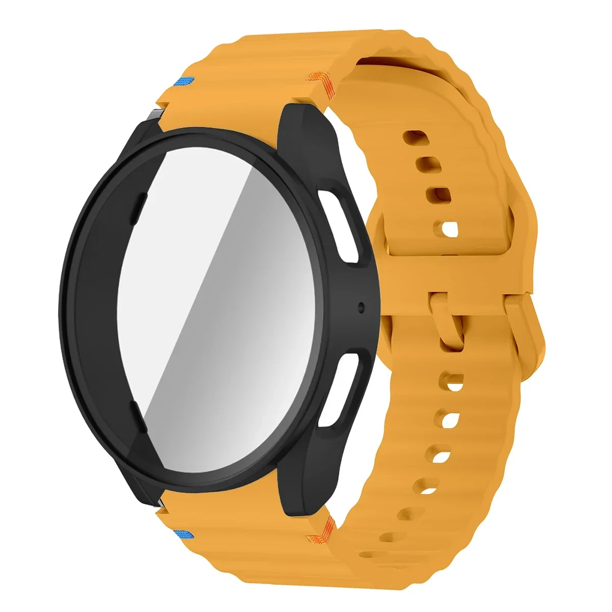 Silicone Band with Tempered Glass Screen Protector and Bumper Case