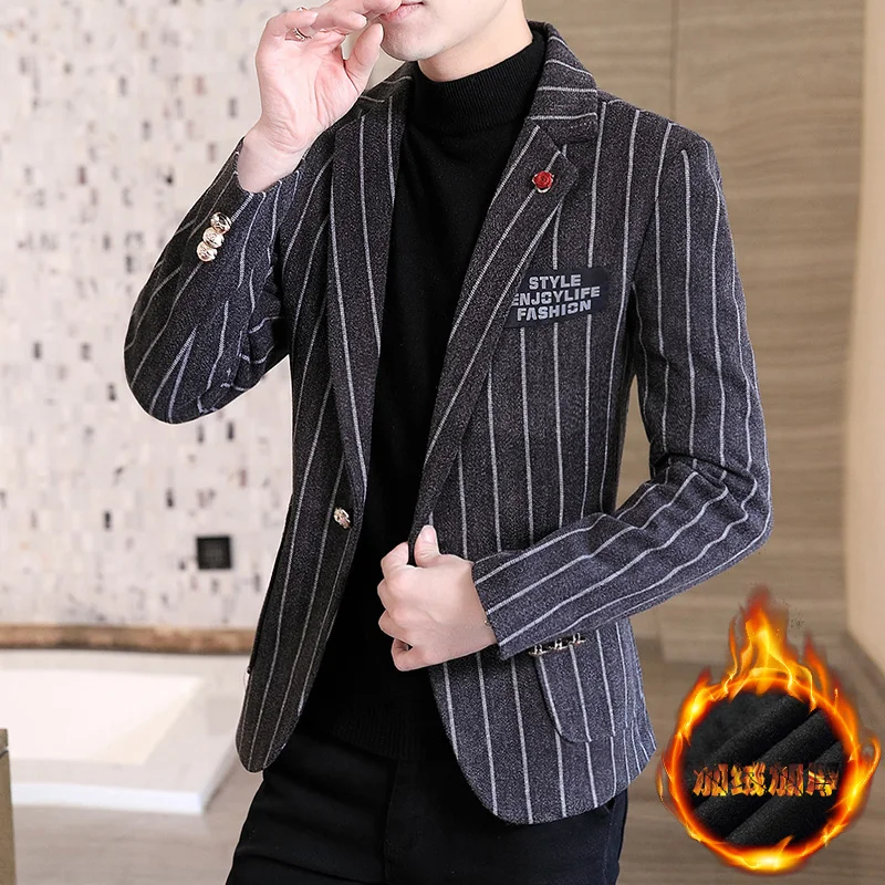 

Boutique high-end new men's party Korean version of fashion handsome trend in the long autumn and winter party suit Niko jacket