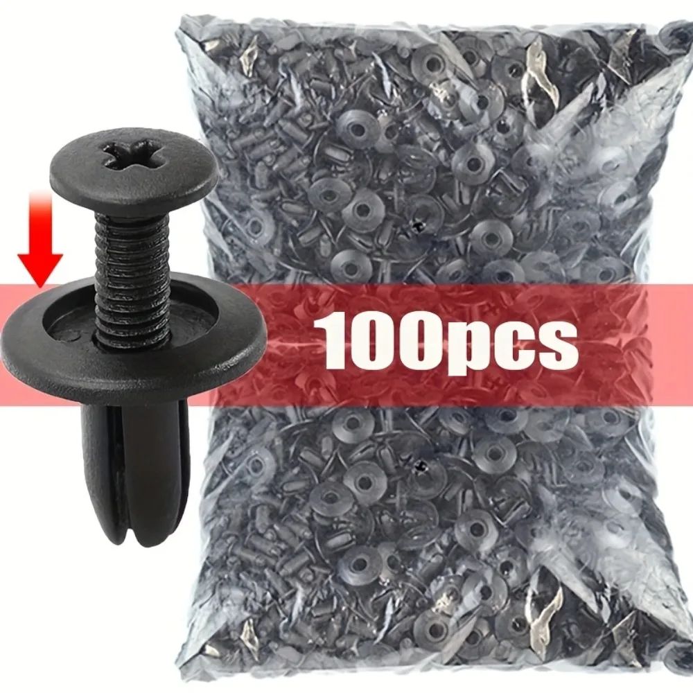 100pcs 8mm Plastic Rivets Fasteners Screw Car Bumper Fender Black Rivet Car Fastener Clips For Toyota For Focus For Kia Nissan 100pcs 8mm Plastic Rivets Fasteners Screw Car Bumper Fender Black Rivet Car Fastener Clips For Toyota For Focus For Kia Nissan