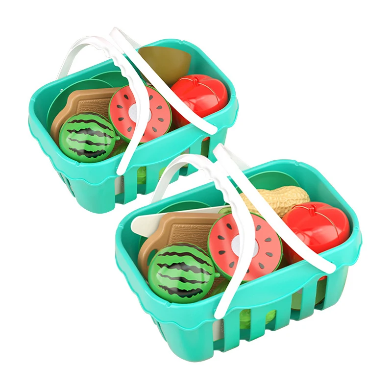 Kids Pretend Play Kitchen Toys Role Play Educational Baby Cutting Fruits Vegetable Kitchen Food Set for Girls Gift 17PCS