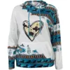 Womens Casual Geometric Horse Print Long Sleeve Drawstring Pullover Tops, Ethnic Style Hooded Sweatshirt 4