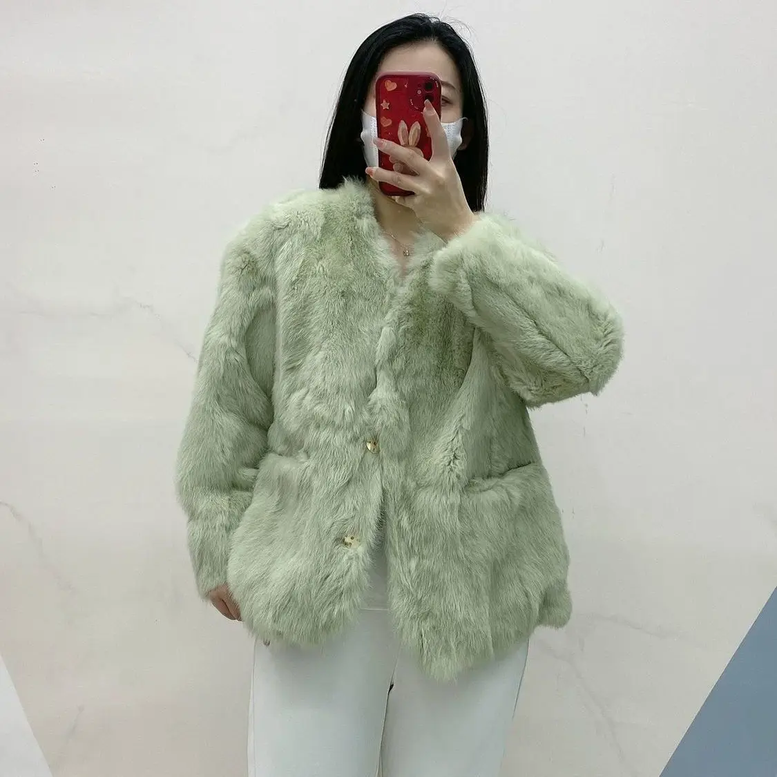 

Autumn and Winter Mid Length Natural Fur Coat Women Fashionable Jacket The Most Popular Real Female Clothing P31