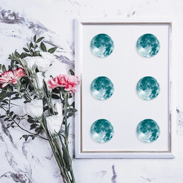 Világító Holdfém Bolygó Diy 3D -S Falmatricák Fal Art Dekoráció Fluoreszkáló Gyerekeknek Hálószoba Otthoni Átmérője 5 Cm - Image 6