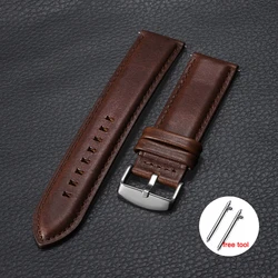 Vintage Genuine Leather Watch Strap - Universal Smartwatch Wristband - 26mm (Dark Brown)