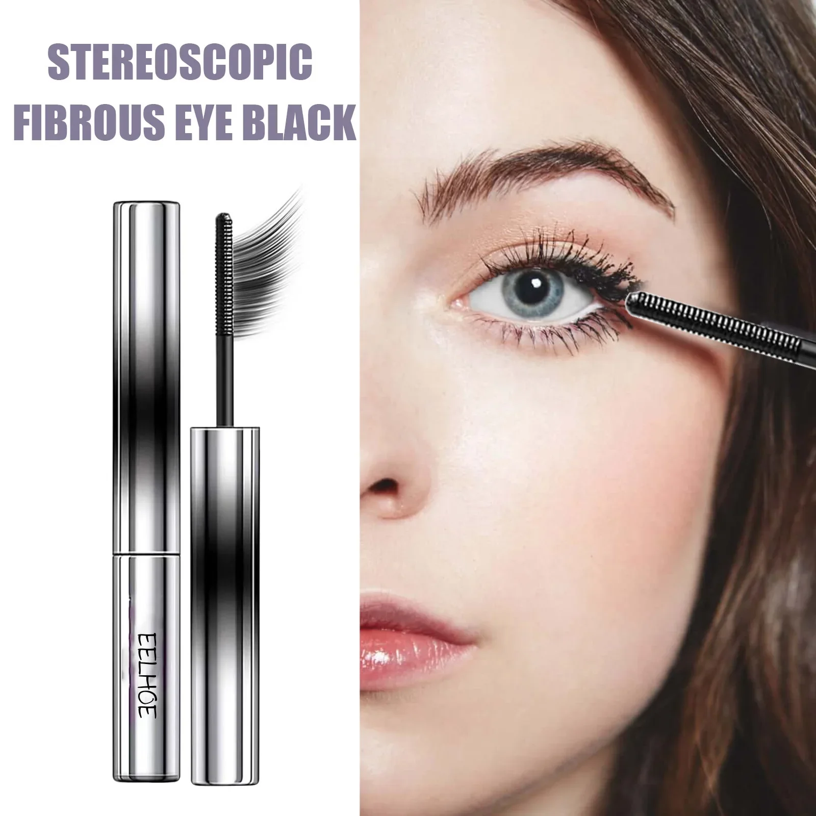 

Eelhoe Makeup Mascara Waterproof Not Smudge Long Long-Lasting Natural Thick Curl Comb Fine Eyelash Base Mascara Waterproof