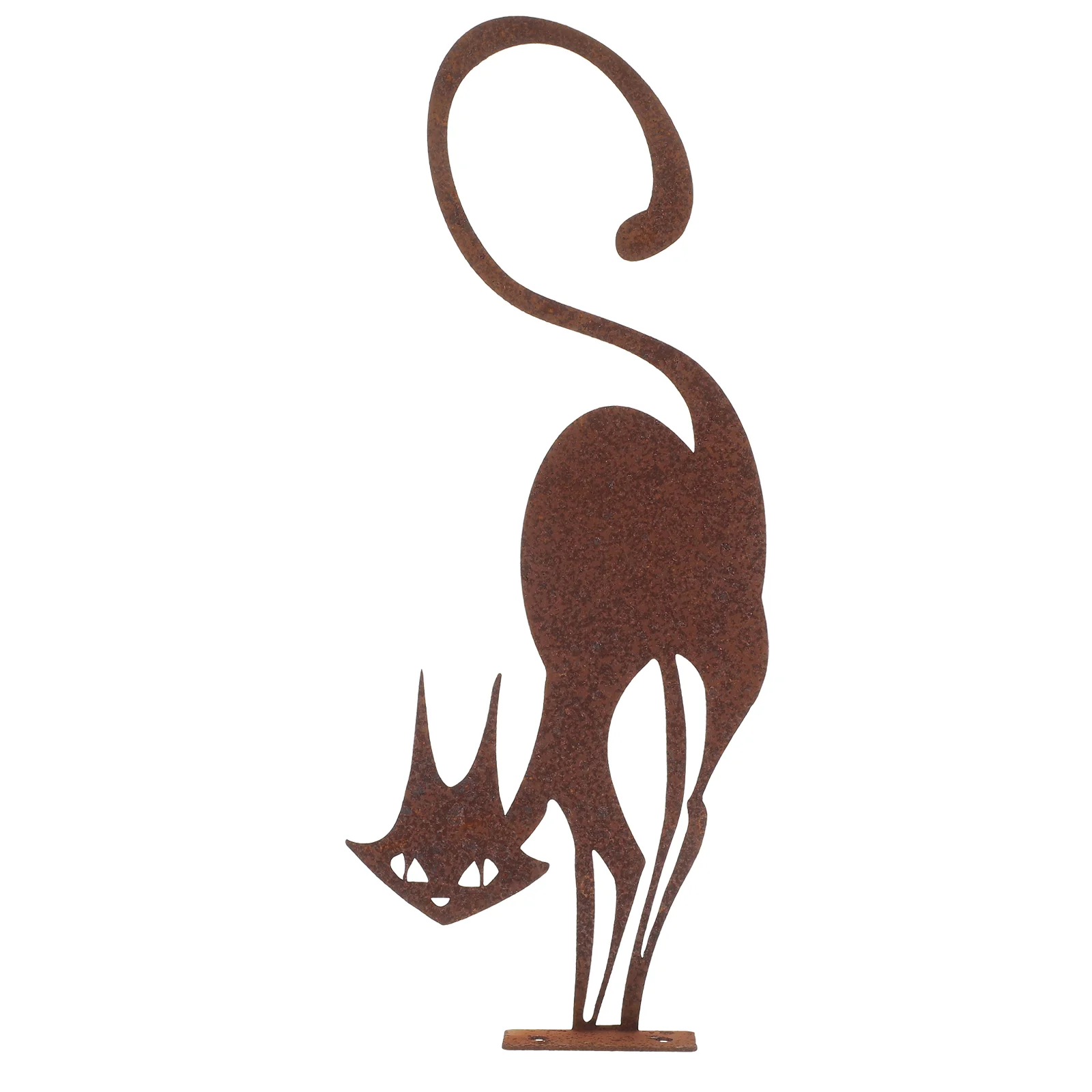 

Cat Ornaments Statues for Garden Small Rusty Craft Decorate Metal Fence Topper Iron Decoration Decorative