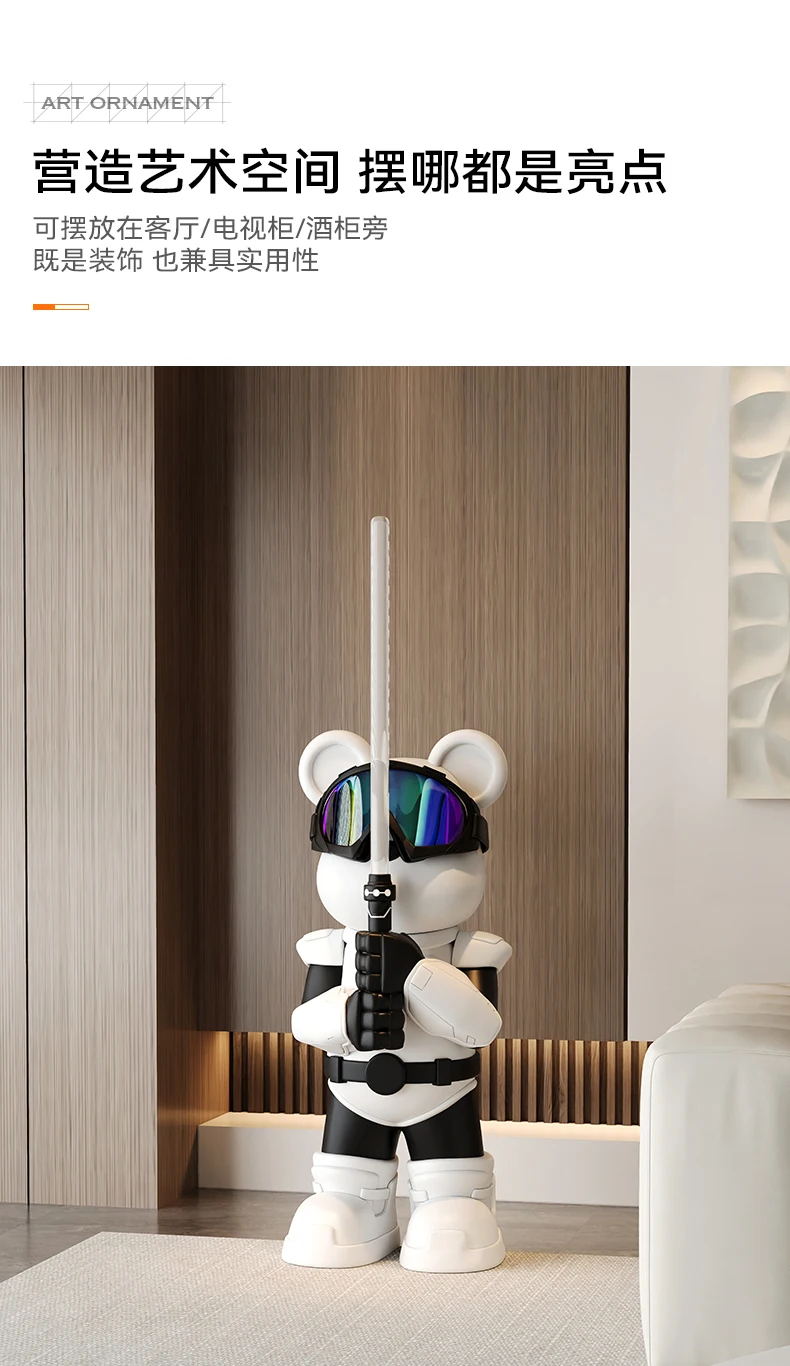 Light Saber Violent Bear Statues Living Room Large Floor-standing Scupltures Ornaments Home TV Cabinet Decorations
