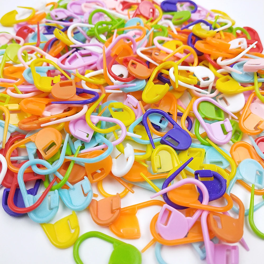 50 Mix Color Small Clip Plastic Resin Crochet Locking Stitch Markers Latch Knitting Tools DIY Needle Hook Sewing Tool |
