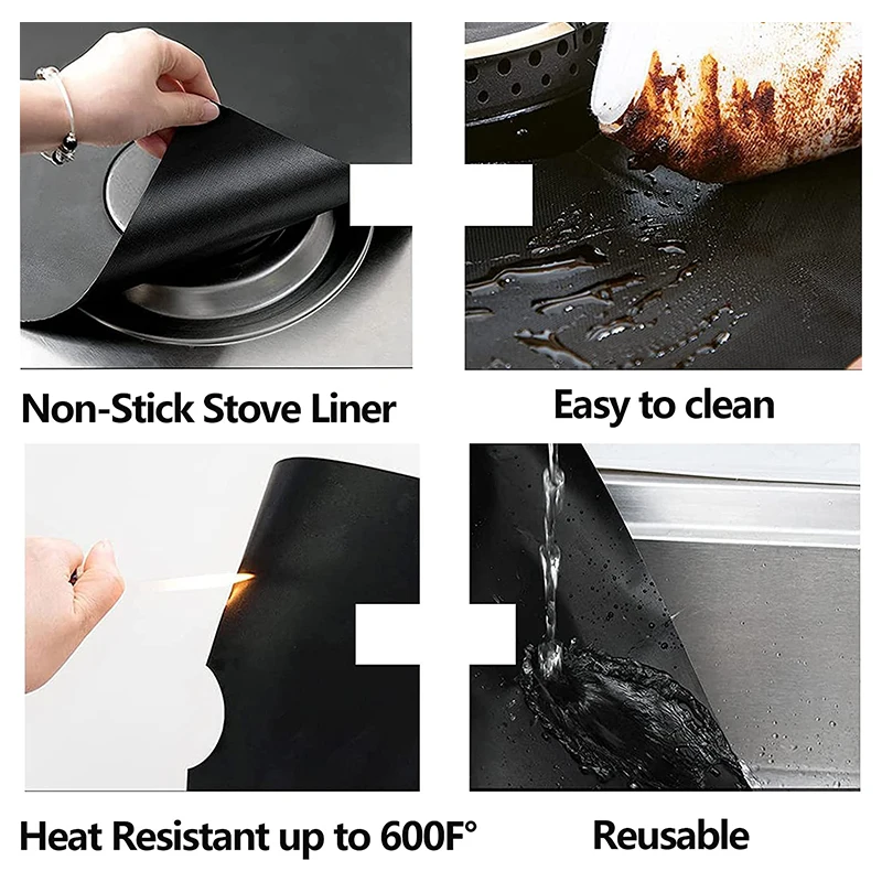 Description Picture 6 of item5-Hole Gas Stove Pad Protective Cover Cleaning Anti-dirty Non-stick Pad Reusable Stovetop Scratch Protector Pads Kitchen Parts