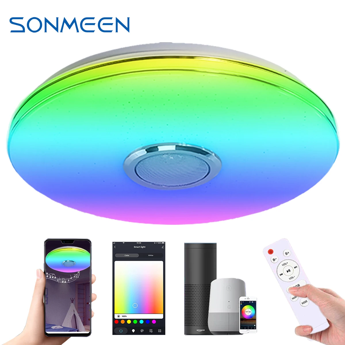 SONMEEN 36 Вт WiFi современный RGB потолочный светильник приложение для дома Bluetooth