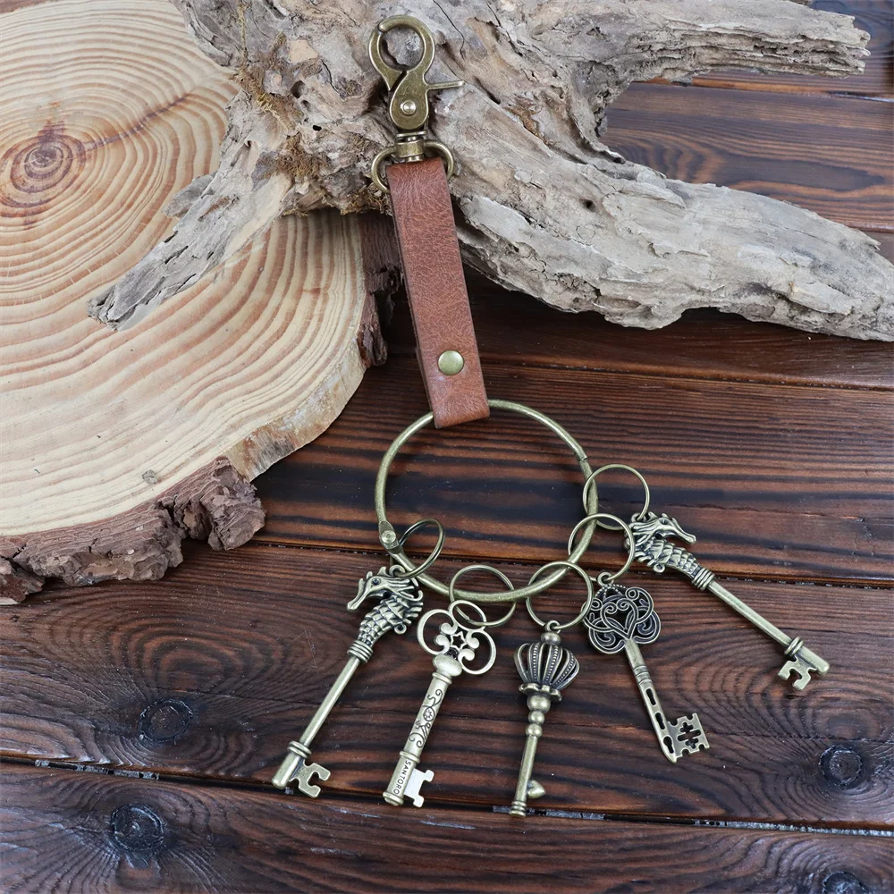 Retro-Schlüsselanhänger aus Metall, kreisförmige Ringe, Cosplay-Gürtel, mittelalterliche Kleidung, Accessoires, Renaissance-Stil, Schlüsselanhänger, Gürtel für Kostüme
