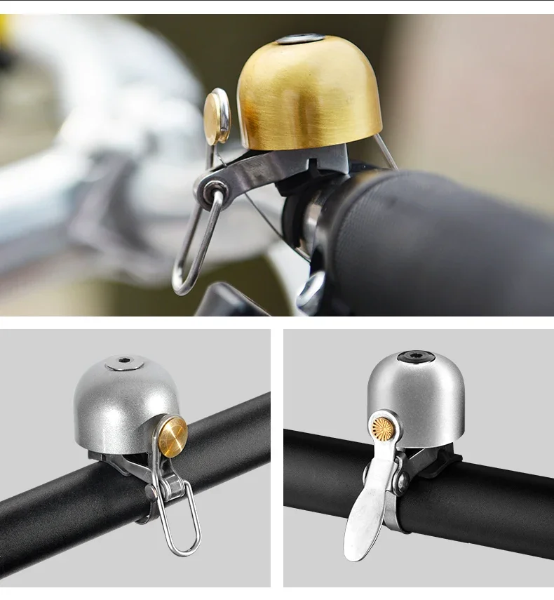 Rockbros Fahrradklingel Retro Klassische Glocke mit Klarer Tonqualität für MTB und Rennrad Sicherheitswarnung Fahrradklingeln – Detail 8