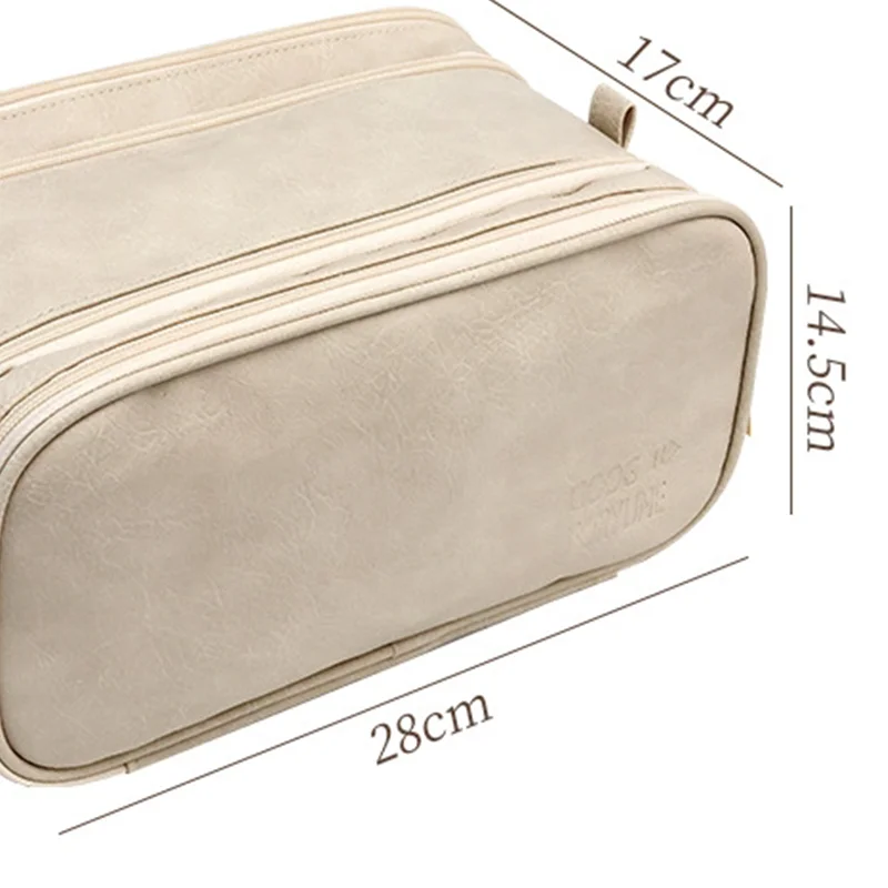 High appearance double zipper make-up bag large-capacity portable travel senior impression make-up brush wash-and-wash bag 6