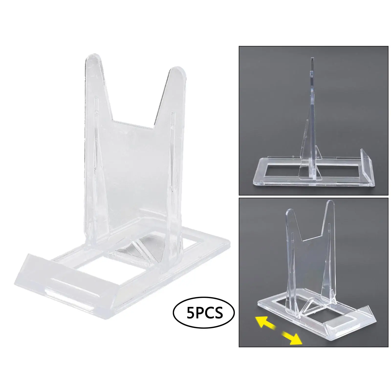5pcs Display Holder Stand Clear Shelf Collectible Save Space