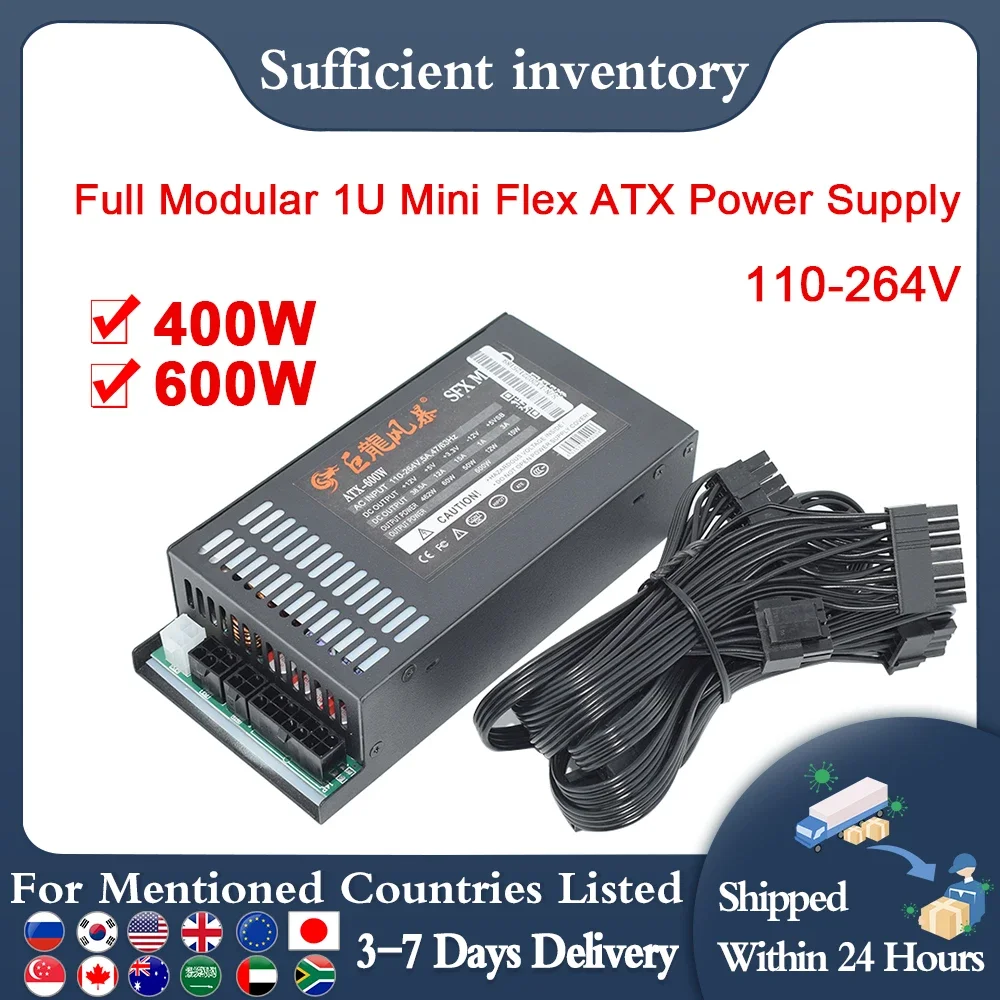 1U Mini Flex Pc Power Supply Full Modular 110-264V Atx 400W 600W Psu Per Enp-7660B K39 A4 S3 G5 Itx Case Desktop