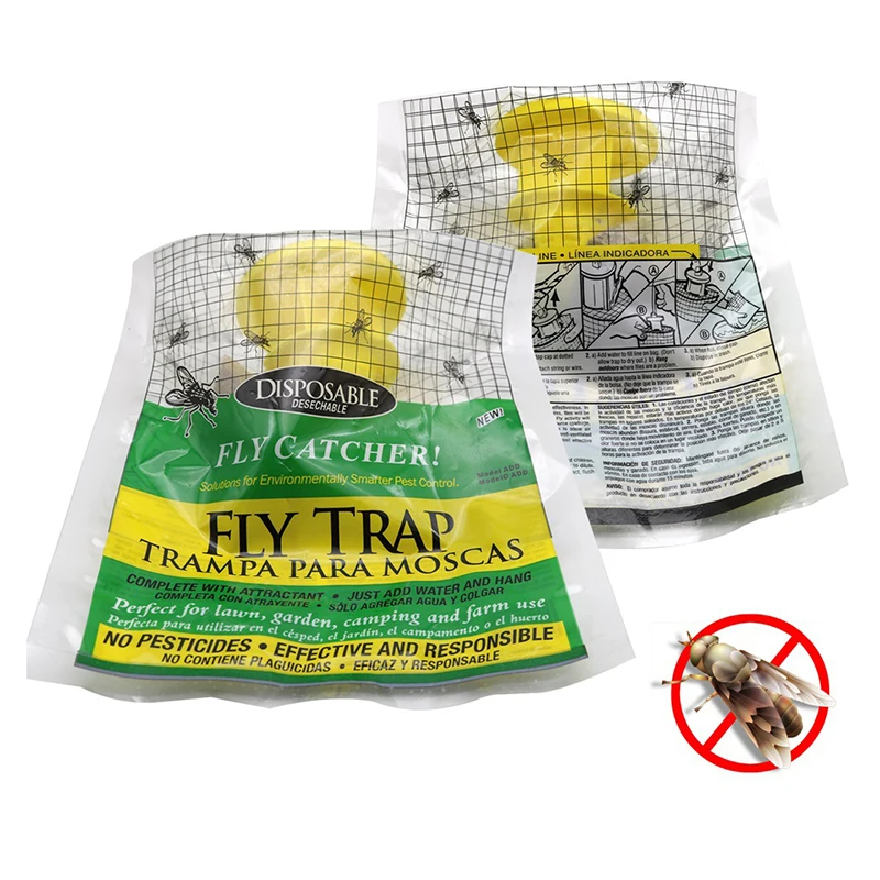 

For Outdoor Hanging Fly Trap Disposable Insect Bug Attract Fly Catcher Bag Mosquito Trap Catcher Wasp Fly Killer Flie Trap